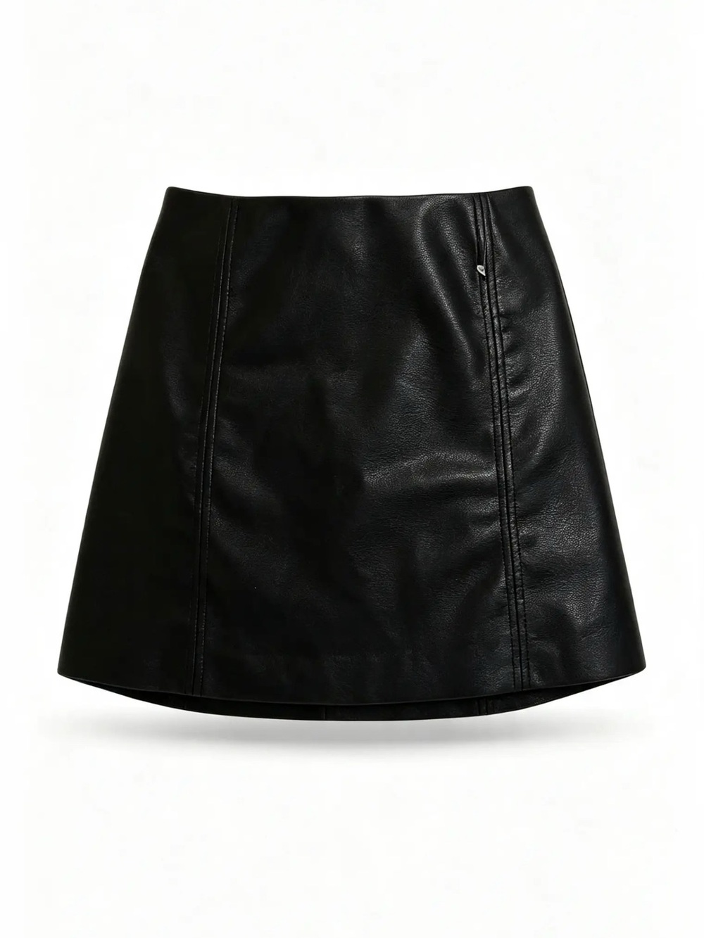 H&MClassic Black Faux Leather A-Line Skirt